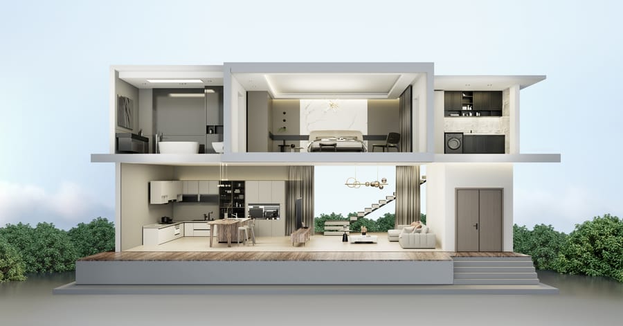 Smart thermostat controlling AC zoning in a luxury Denver home, showing precise temperature management across multiple rooms